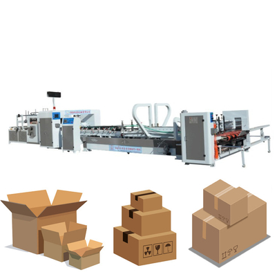 Le carton à grande vitesse automatique de papier de nourriture a ridé le pliage de cartons collant la machine